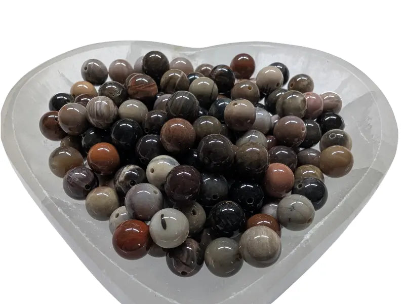 Bois fossilisé - Bois pétrifié - 8 mm - 20/40 Perles Les Précieuses Perles