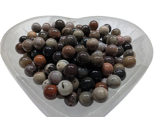 Bois fossilisé - Bois pétrifié - 8 mm - 20/40 Perles Les Précieuses Perles