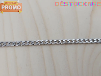 Chaine maille gourmette 5 x 3  mm Inox - vendue au mètre Les Précieuses Perles
