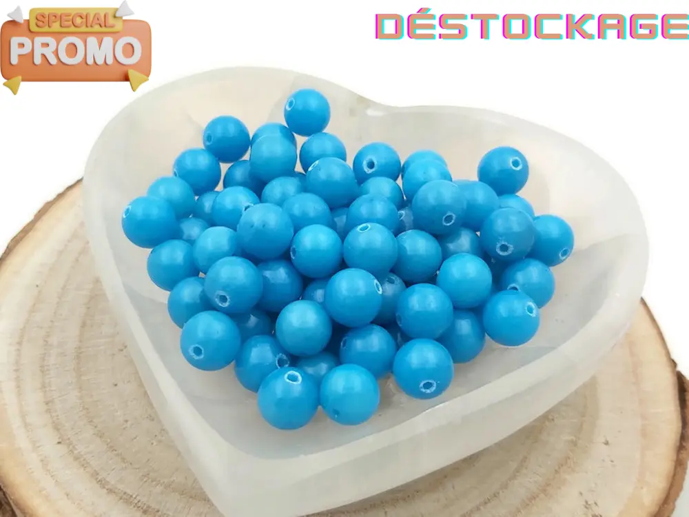 Jade bleu - 10 mm - 20 Perles Les Précieuses Perles