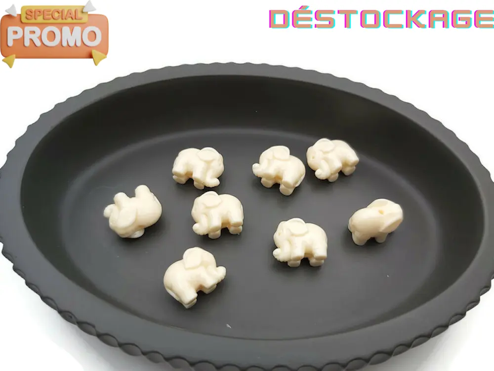 Corail blanc synthétique - Éléphants 10 mm - Lot de 5/10 Les Précieuses Perles