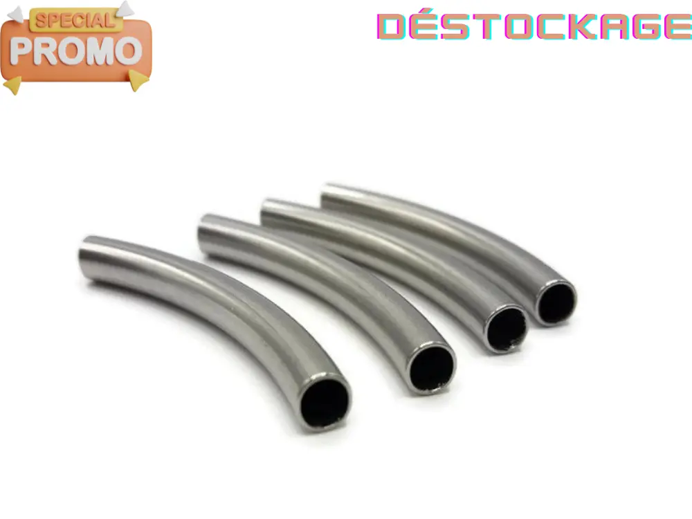 Perles tubes 40 mm inox - Lot de 5/10 Les Précieuses Perles