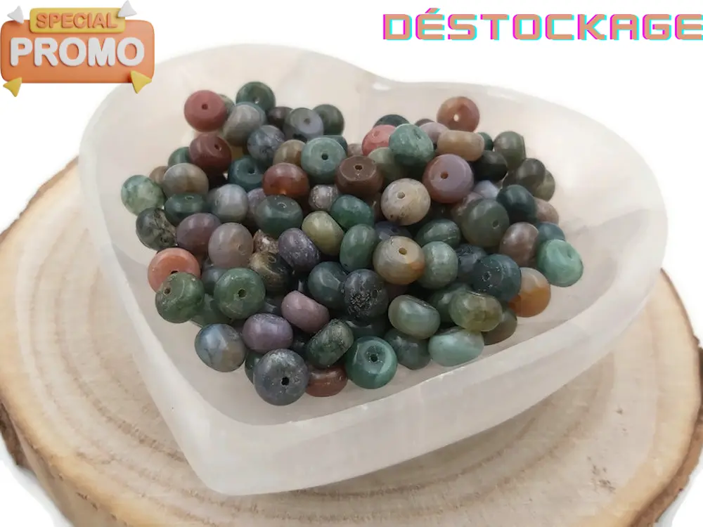 Agate indienne - 8 x 5 mm - 30/60 Perles Les Précieuses Perles