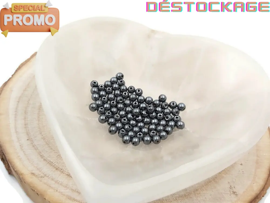 Hématite synthétique noire - 4 mm - 80 Perles Les Précieuses Perles