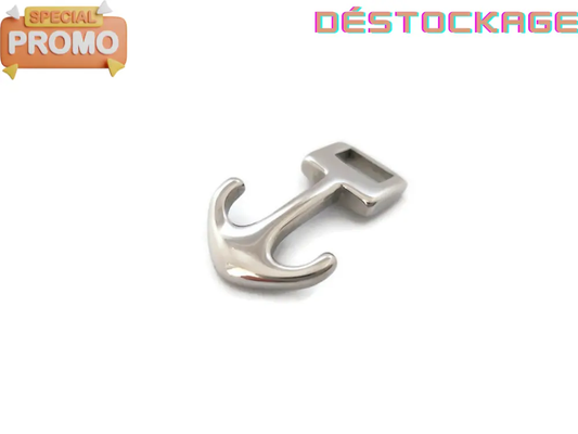 Fermoir inox pour bracelet en cuir - Ancre marine Les Précieuses Perles