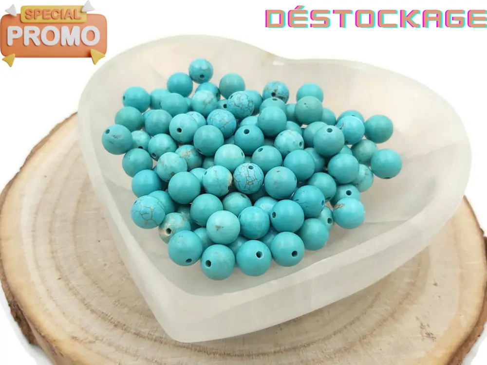 Howlite turquoise - 8 mm - 20/40 Perles Les Précieuses Perles