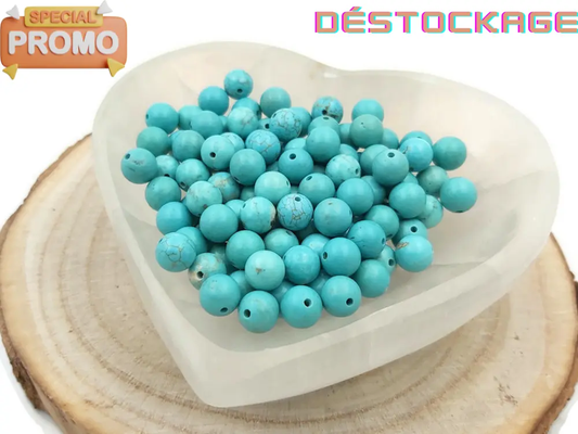 Howlite turquoise - 8 mm - 20/40 Perles Les Précieuses Perles