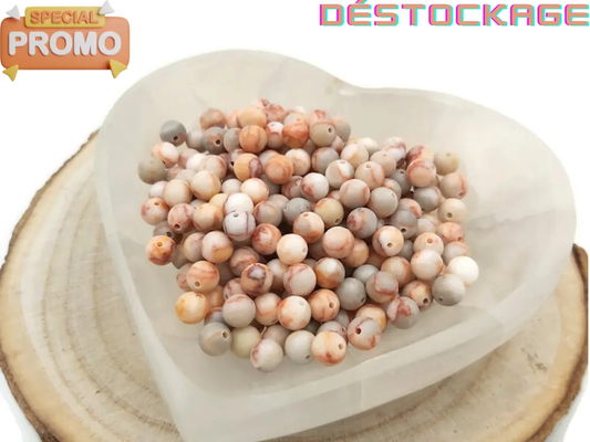 Jaspe beige orangé - 6 mm - 60 Perles Les Précieuses Perles