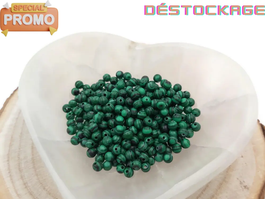 Malachite verte synthétique - 4 mm - 80 Perles Les Précieuses Perles