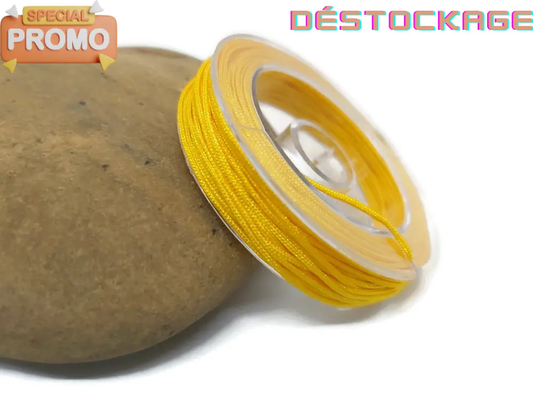 Fil nylon jaune moutarde 0,8 mm Les Précieuses Perles