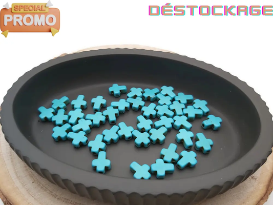 Turquoise synthétique - Croix percées - 20/40 Perles Les Précieuses Perles