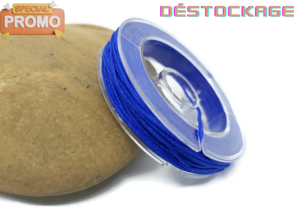 Fil nylon bleu 0,8 mm Les Précieuses Perles