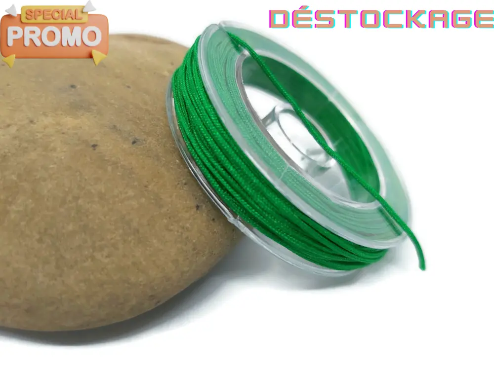 Fil nylon vert 0,8 mm Les Précieuses Perles