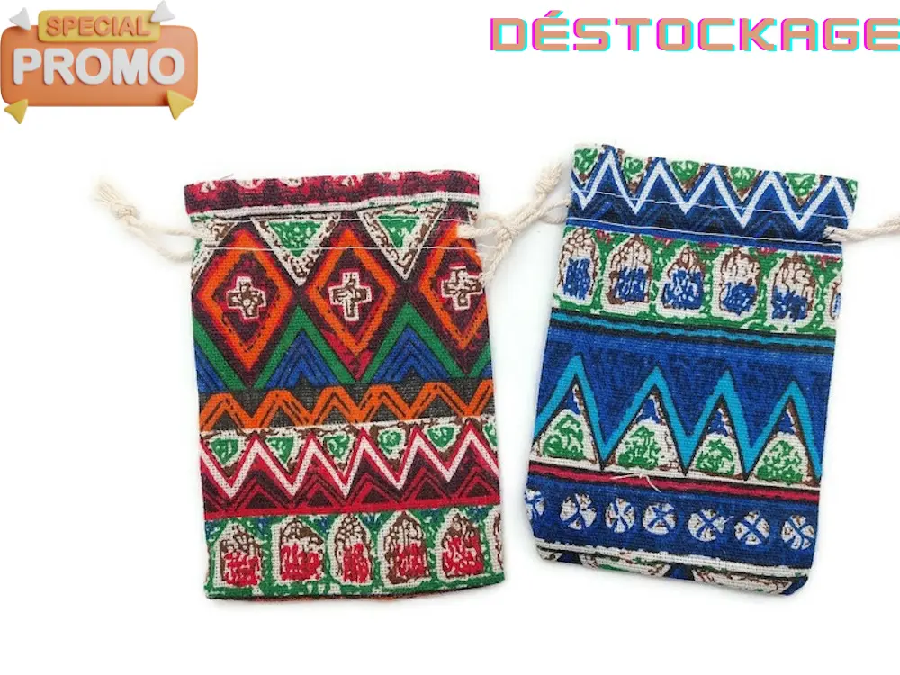 Pochettes cadeaux - Tissus ethniques - Lot de 10 Les Précieuses Perles