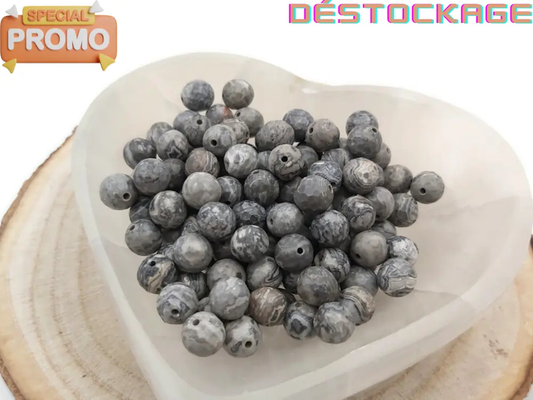 Jaspe Picasso à facettes - 8 mm - 20/40 Perles Les Précieuses Perles