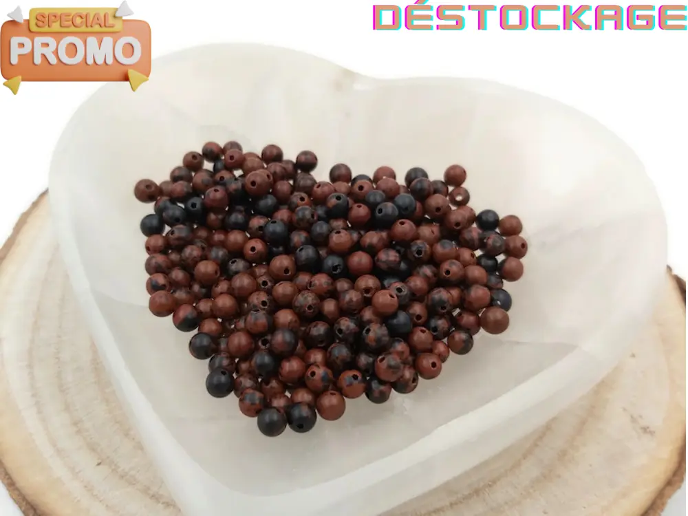 Obsidienne Acajou - 4 mm - 80 Perles Les Précieuses Perles