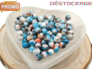 Jade multicolore - 8 mm - 40 Perles