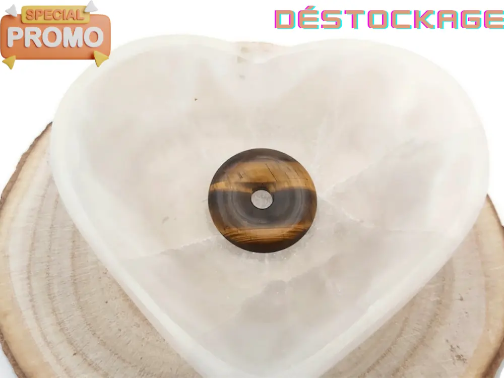 Pendentif rond en pierre œil de tigre Les Précieuses Perles