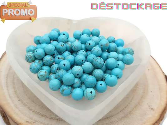 Turquoise synthétique - 8 mm - 20/40 Perles Les Précieuses Perles