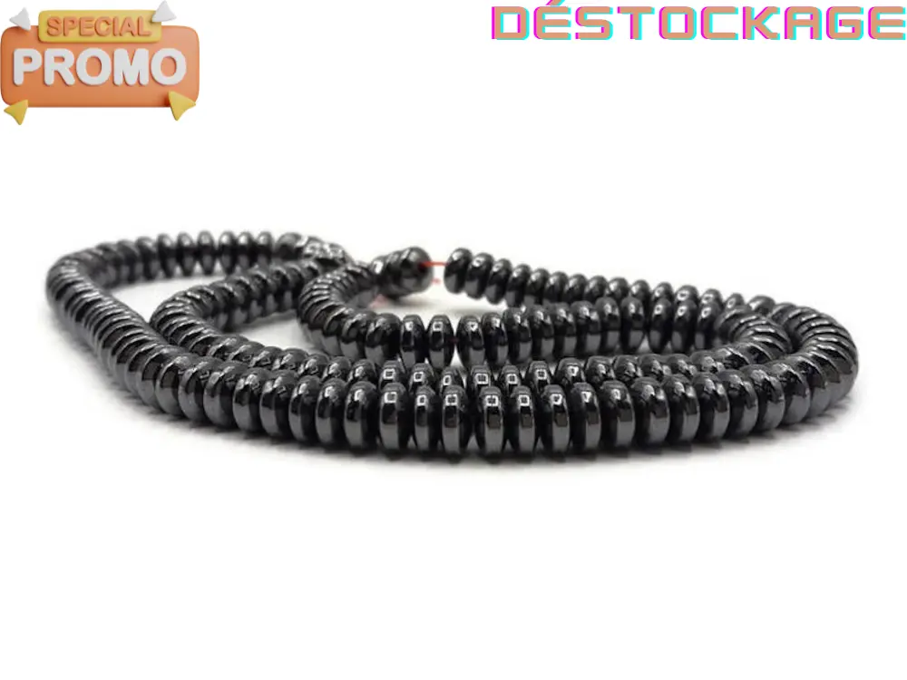 Hématite synthétique - Rondelles de 6 x 2 mm - 60/120 Perles Les Précieuses Perles