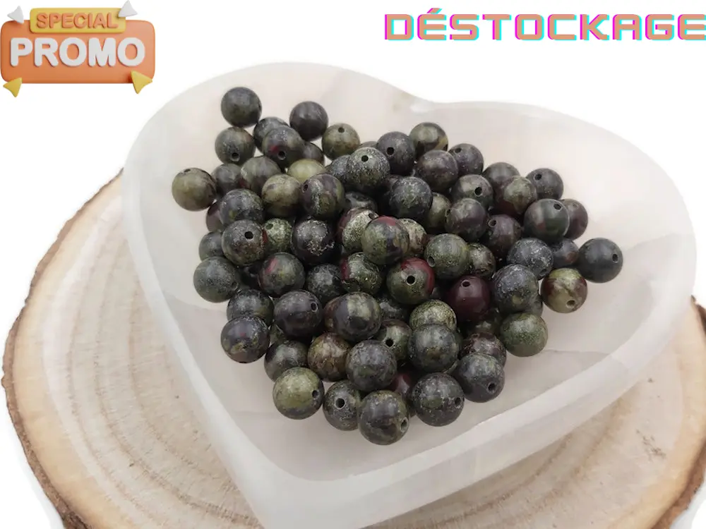 Jaspe sanguin - 8 mm - 20/40 Perles Les Précieuses Perles