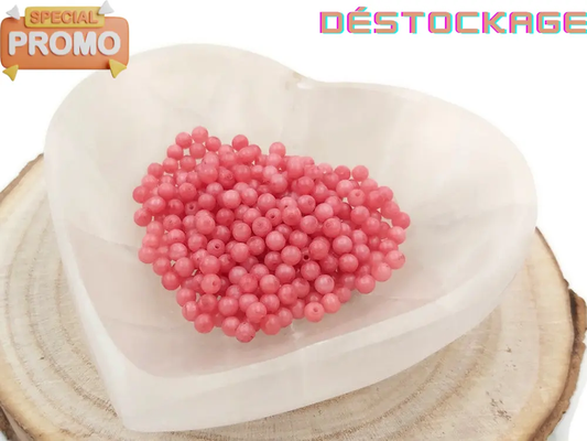 Jade de Malaisie corail - 4 mm - 80 Perles Les Précieuses Perles