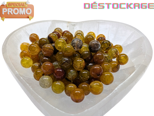 Agate veine de dragon marron - 8 mm - 40 Perles Les Précieuses Perles