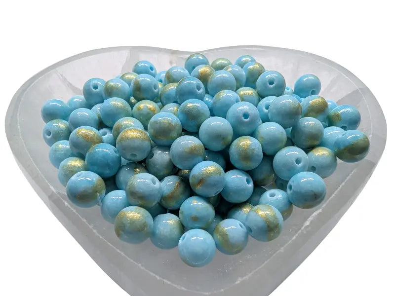 Dolomite bleue poudre d'or - 8 mm - 20/40 Perles Les Précieuses Perles