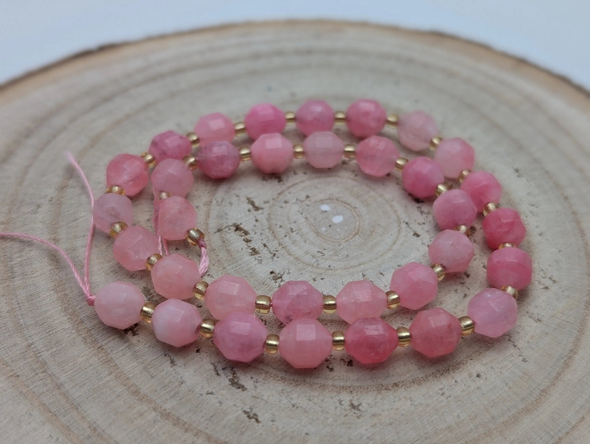 Dolomite rose à facettes - 8 mm - 34 Perles Les Précieuses Perles