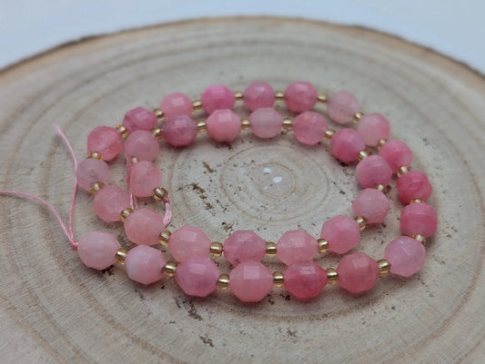 Dolomite rose à facettes - 8 mm - 34 Perles Les Précieuses Perles