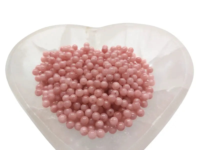 Jade de Malaisie corail - 4 mm - 80 Perles Les Précieuses Perles