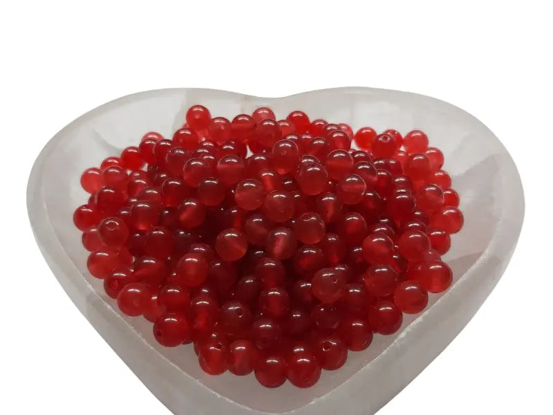 Jade de Malaisie rouge - 6 mm - 60 Perles Les Précieuses Perles