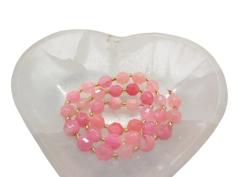 Dolomite rose à facettes - 8 mm - 34 Perles Les Précieuses Perles