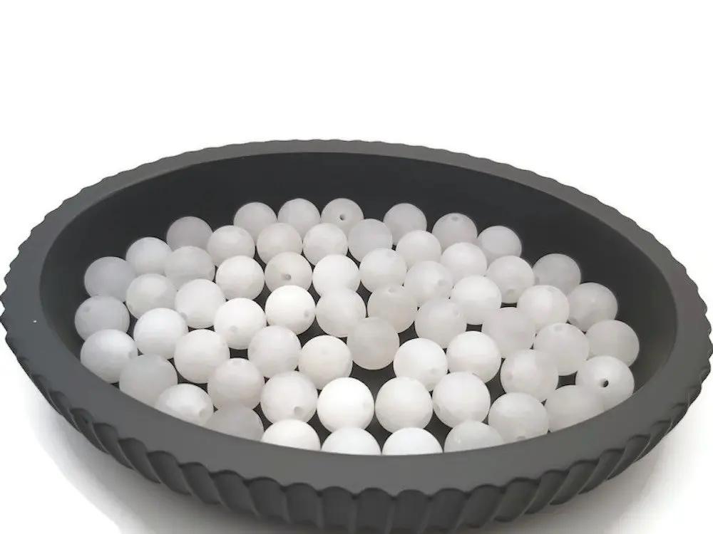 Jade blanc mat - 10 mm - 20 Perles Les Précieuses Perles