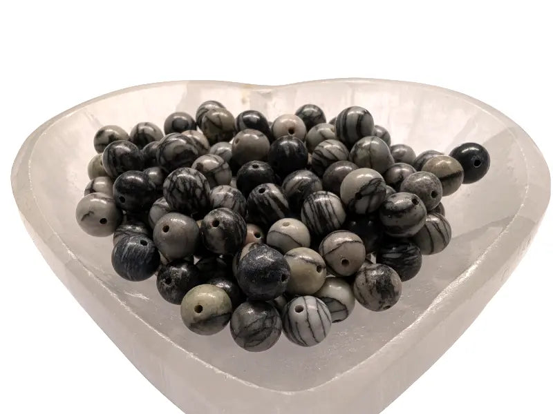 Jaspe gris - 8 mm - 40 Perles Les Précieuses Perles
