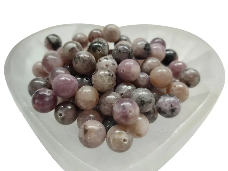 Lépidolite  - 10 mm - 20 Perles Les Précieuses Perles