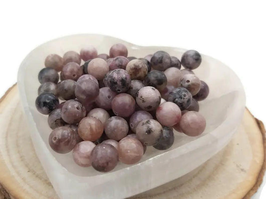 Lépidolite  - 10 mm - 20 Perles Les Précieuses Perles