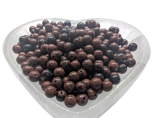 Obsidienne Acajou - 6 mm - 60 Perles Les Précieuses Perles