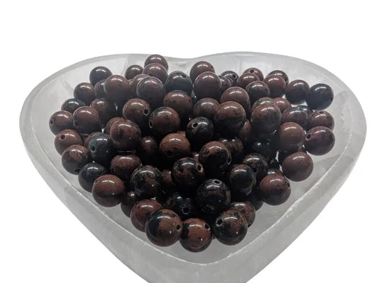 Obsidienne Acajou - 8 mm - 40 Perles Les Précieuses Perles