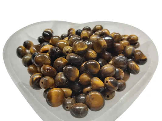 Œil de tigre - Pépites percées de 8-12 mm Les Précieuses Perles