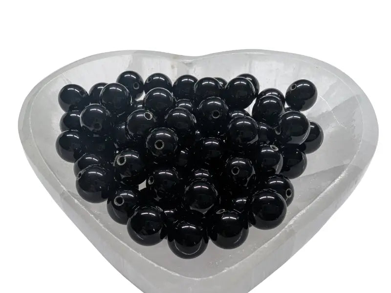 Onyx noir Grade A - 10 mm - 20 Perles Les Précieuses Perles