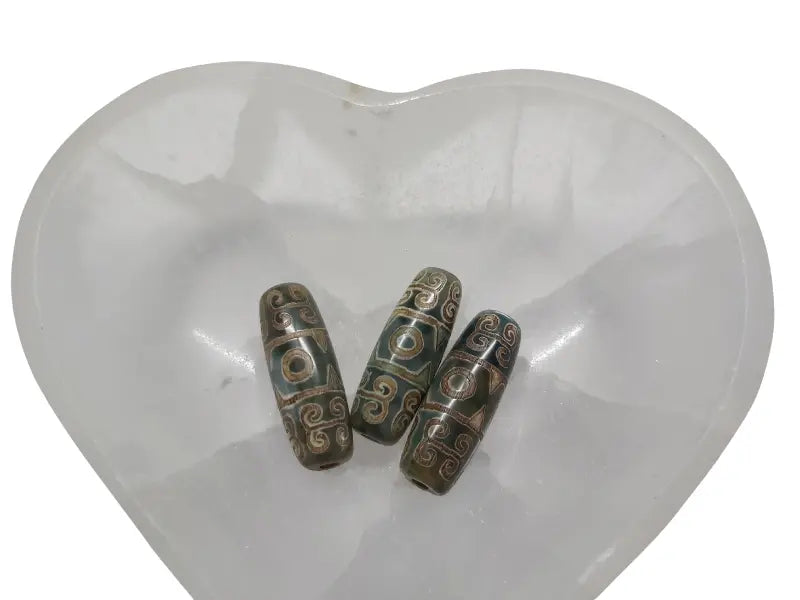 Agate - DZI Tibétaine 3 yeux Les Précieuses Perles