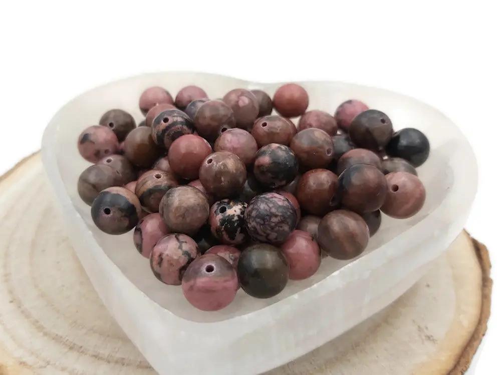 Bracelet Perles Main Rhodonite Labradorite Onyx - Sur Mesure, Sans Fermoir, Neuf Fait Main