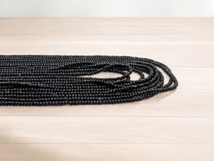 Tourmaline noire - 2 mm - Perles à facettes - Fil de 39 cm