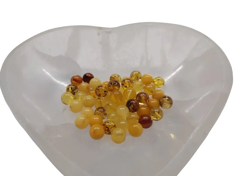 Ambre naturel -  6 mm (Trou 0,5 mm) - 4 Perles Les Précieuses Perles