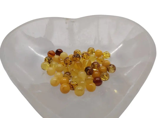 Ambre naturel -  6 mm (Trou 0,5 mm) - 4 Perles Les Précieuses Perles