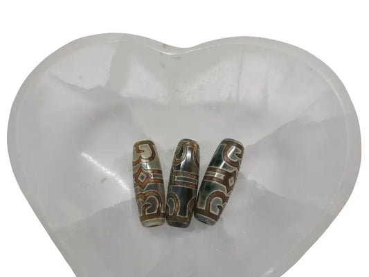 Agate - DZI Tibétaine 2 yeux Les Précieuses Perles