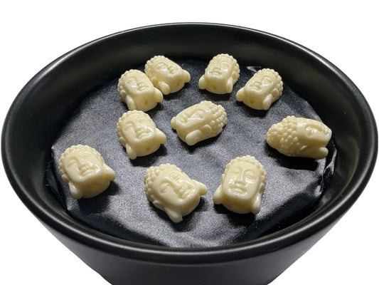 Corail blanc synthétique - Tête de Bouddha - Lot de 5/10 Les Précieuses Perles