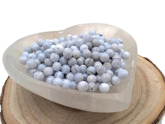 Agate dentelle bleue - 6 mm - 30 Perles Les Précieuses Perles