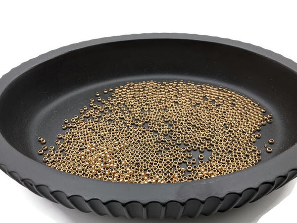 Perles d'espacement 2x1 mm - inox plaqué or 24k - 500 Perles